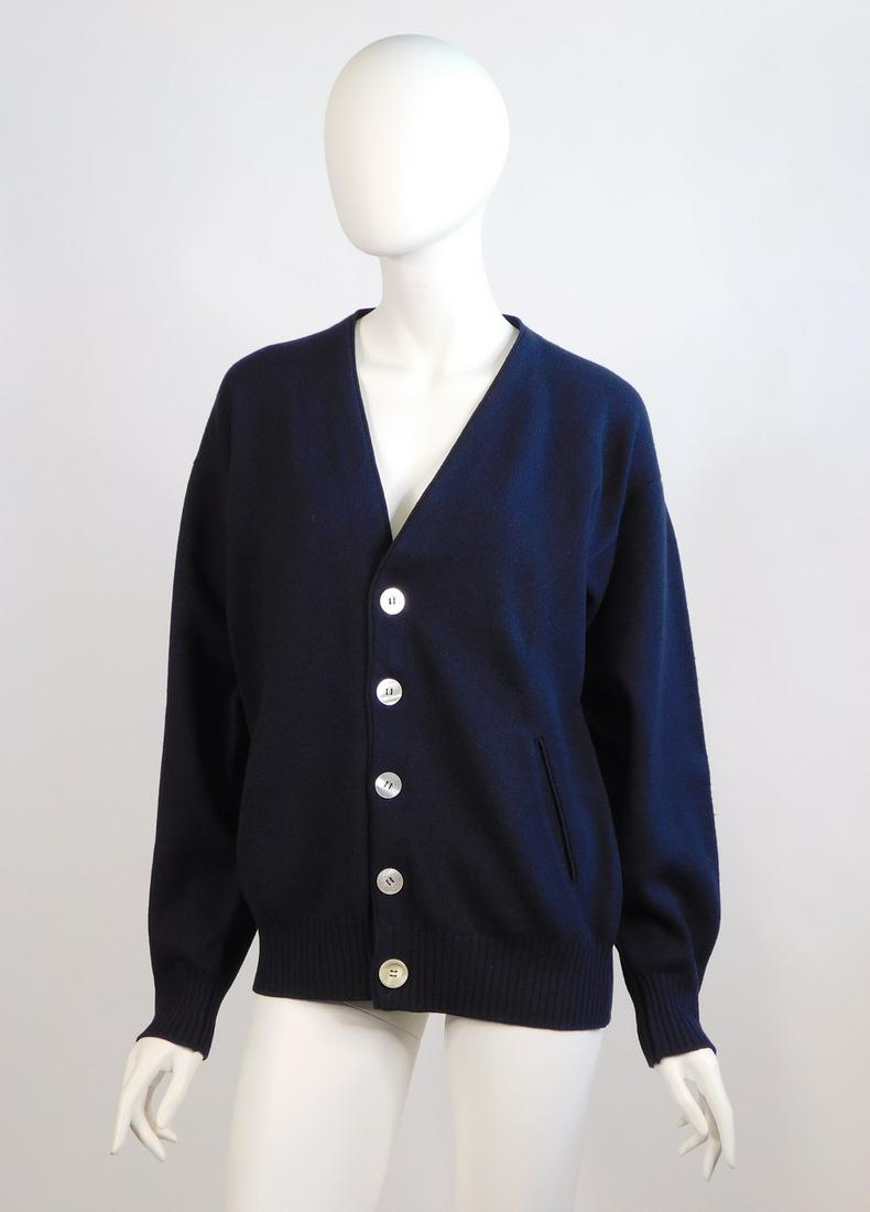Berk by Ballantyne: Five Cashmere Cardigans: A collection of four Berk of Burlington Arcade by Ballantyne cashmere cardigans. Three near-identical cardigans with large mother of pearl buttons, marked size 4, in navy, brown, and black; a fourth i