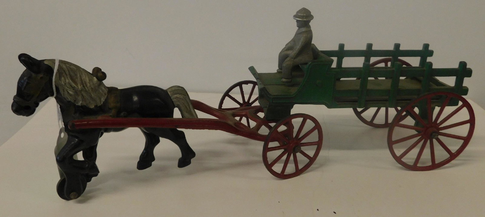 Vintage Cast Iron Barrel Wagon (1 of 5)