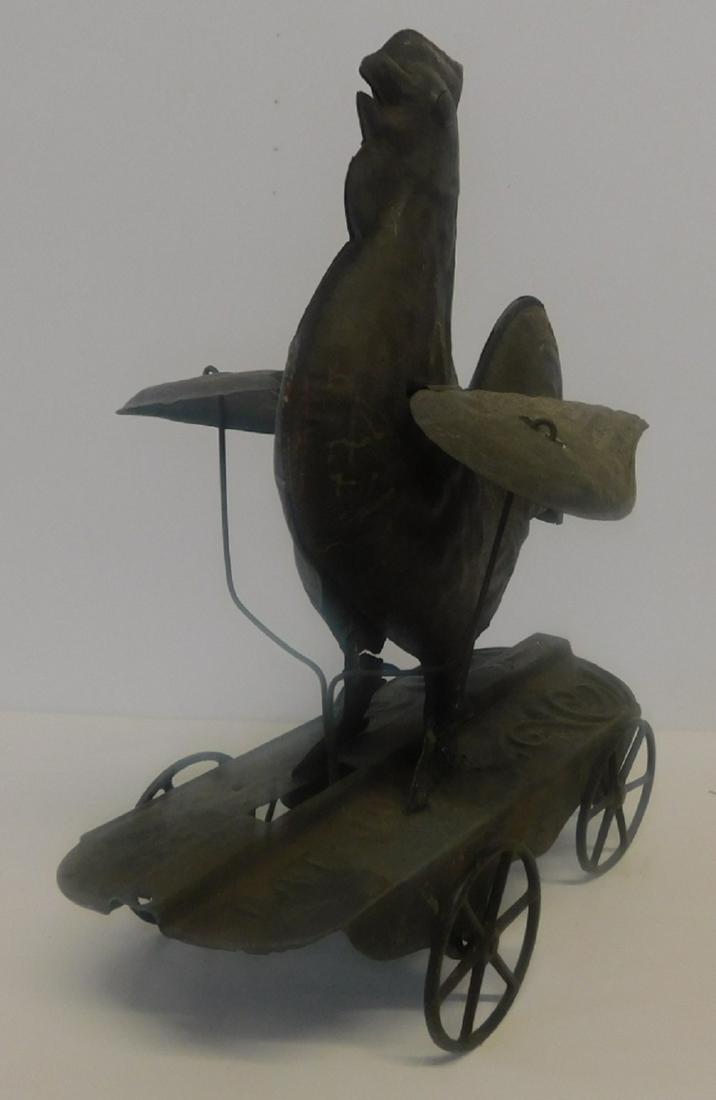 Rare 19th C Flapping Wing Rooster Pull Toy (1 of 3)