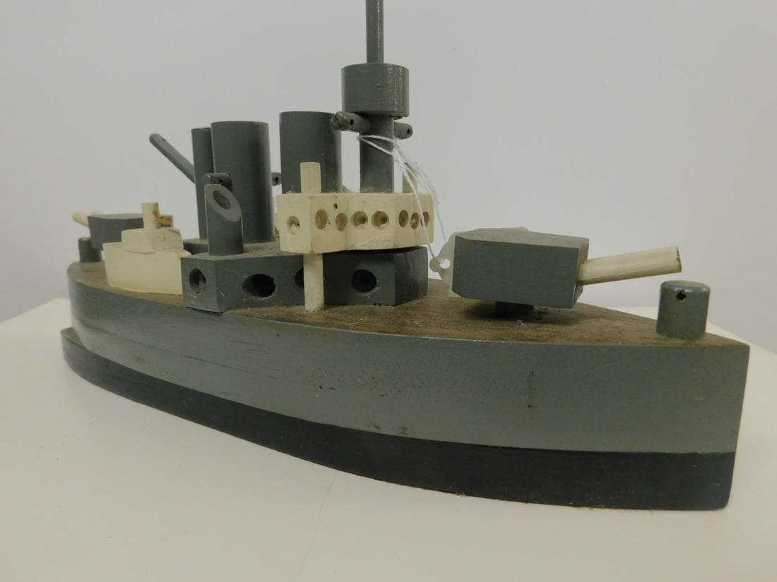 Vintage Wood Painted Ship (1 of 4)