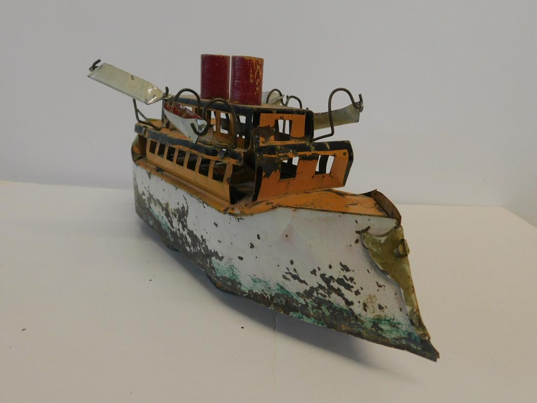 Early 20th c. Tin Litho Ship (1 of 3)
