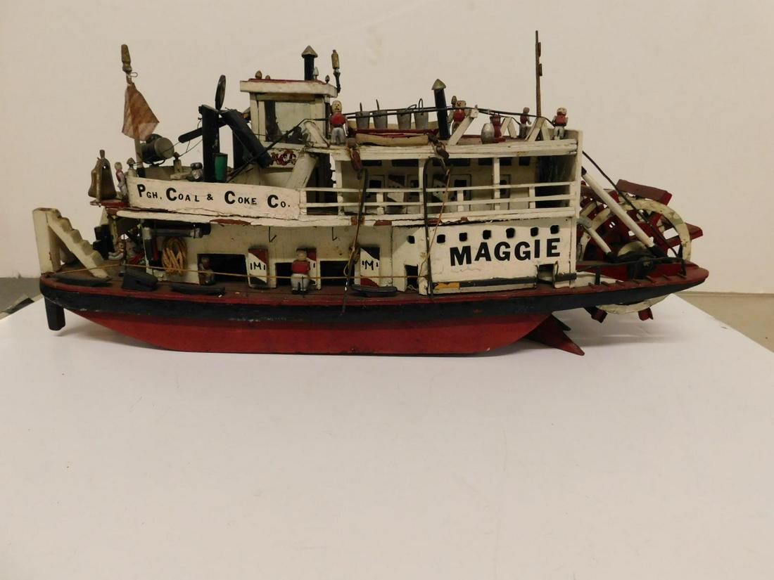 Folk Art Model Paddle Wheel Boat (1 of 8)