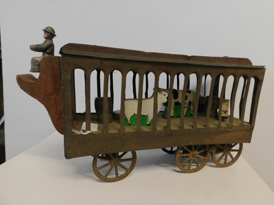 Antique Pressed Steel Animal Wagon (1 of 8)