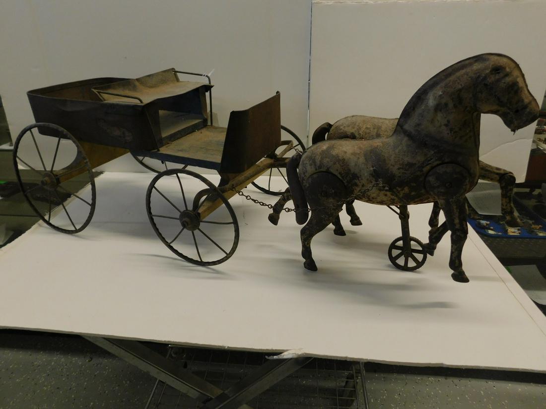 Tin Horse Drawn Wagon Toy (1 of 4)