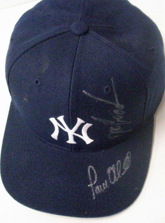 Signed New York Yankees Cap: Paul O'Neill & Dwight Gooden Signed New York Yankees Baseball Cap, No Certificate of Authenticity