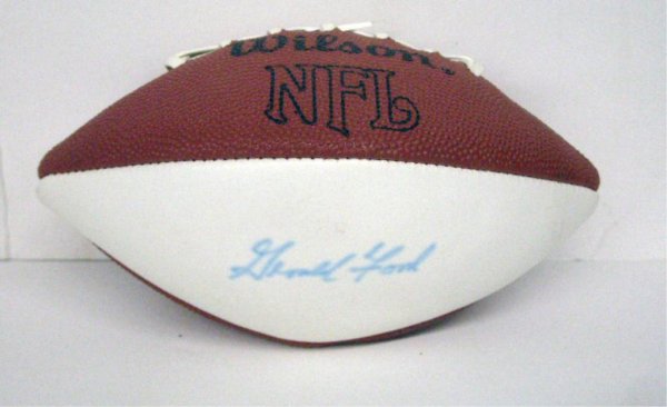 Gerald Ford Signed Miniature Football: Gerald Ford Signed Miniature Wilson NFL Football, No Certificate of Authenticity