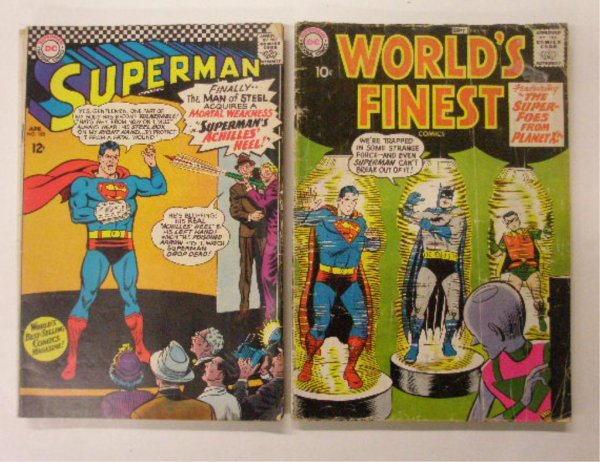 1960's & 70's Superman & World's Finest Comic Boo: Eleven 1960's & 70's DC Comics Superman & World's Finest Comic Books, Superman #185, 191, 225, 237, 238 & 265, World's Finest #96, 128, 154, 157 & 159