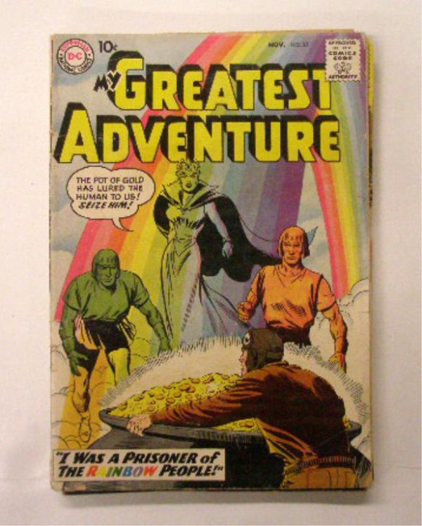 1950's-70's DC Comic Books: Seven assorted 1950's-70's DC Comics Comic Books, My Greatest Adventure #25, Green Lantern #17, Justice League #62, Strange Adventures #183 & 196, Deadman #211 & Adventure Comics #383