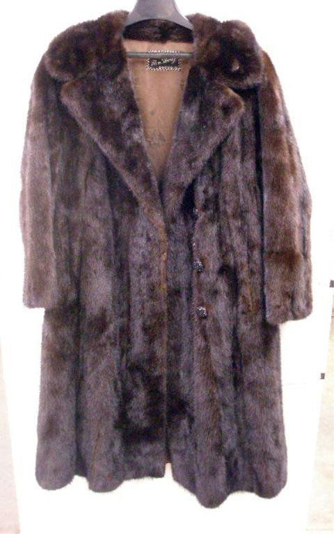 1950's Ranch Mink Fur Coat: 1950's ranch mink fur coat, Ben Wurtz furrier label on lining, Fay Fein name stitched on lining, approximate size 10