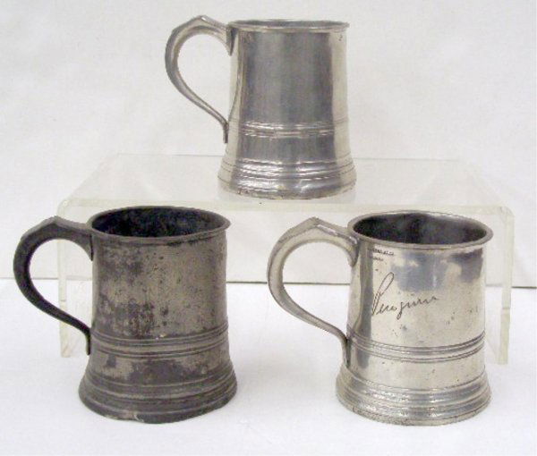 19th c. James Yates English Pewter Tankards Oct 26, 2009 B.S