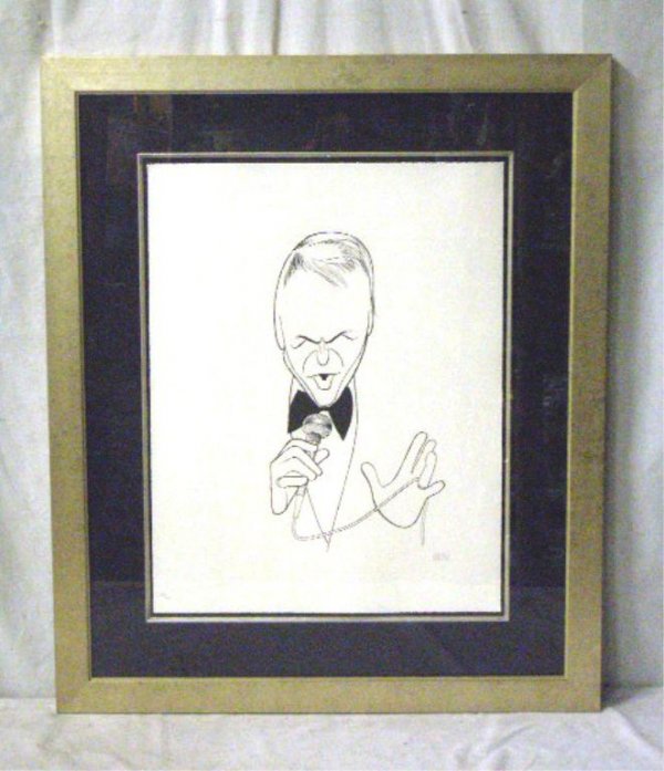 Al Hirschfeld Signed Serigraph: [Al] Hirschfeld, signed, serigraph [67/100], Frank Sinatra. 21 3/4"h x 17"w=image