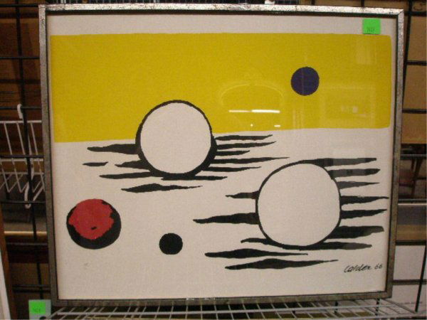 Alexander Calder Print: [Alexander] Calder, [19]66, signed and dated, print, Untitled. 20h x 23 3/4w