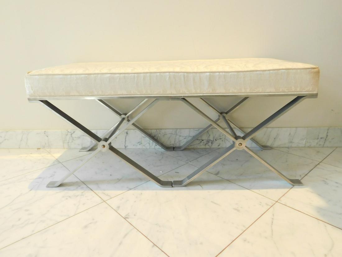 Modern Era Steel & Upholstered Fireside Bench (1 of 5)