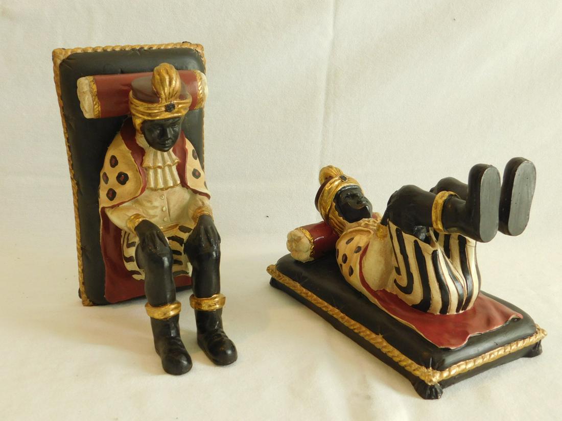 Pair Blackamoor Composition Figural Bookends (1 of 3)