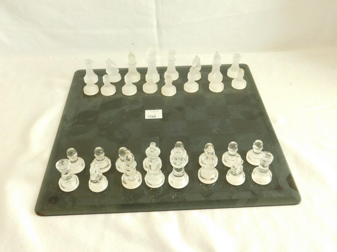 Glass Chess Set and Board (1 of 3)