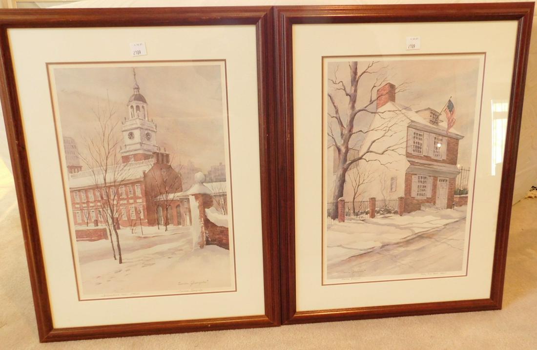 2 Framed Giangiolio Color Lithographs (1 of 7)