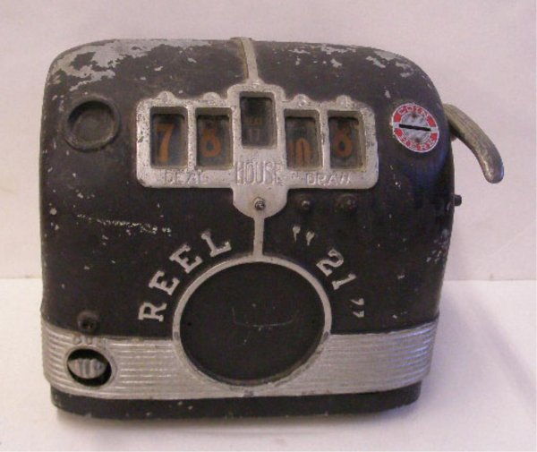 1936 Reel "21" Trade Stimulator: 1936 Daval Manufacturing Co., Chicago, Reel "21" 1 cent to 25 cent trade stimulator