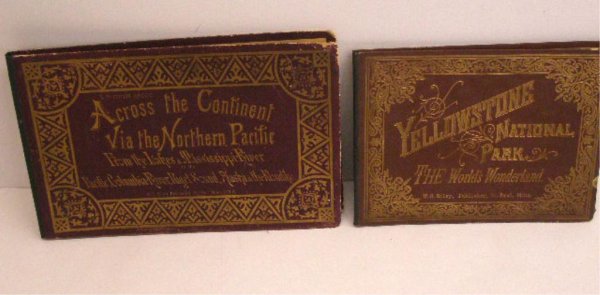 19th c. U.S. Travel Photo Books: Two 19th c. U.S. travel photo books, Yellowstone National Park, The Worlds Wonderland, copyrighted 1889, W.C. Riley, Publisher, St. Paul, Minn., engraved by Chas. Frey, Frankfort, Germany, from photos