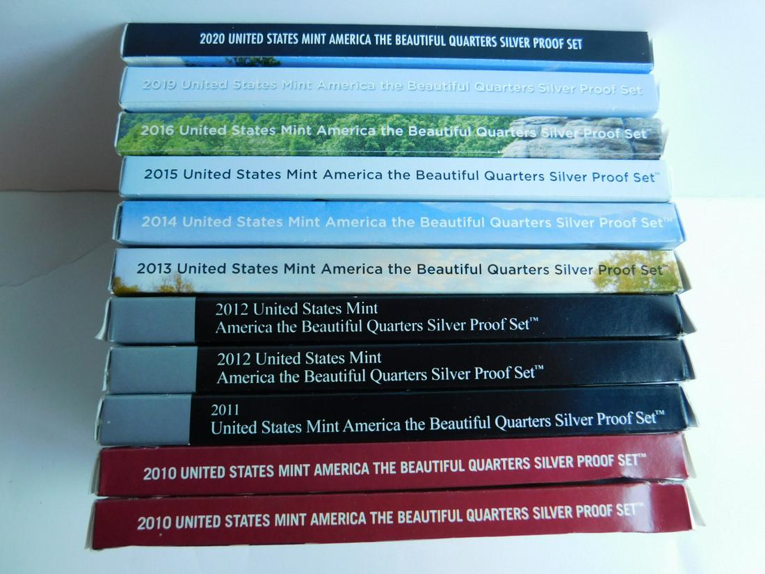 11 US Silver Proof Sets-America The Beautiful (1 of 6)
