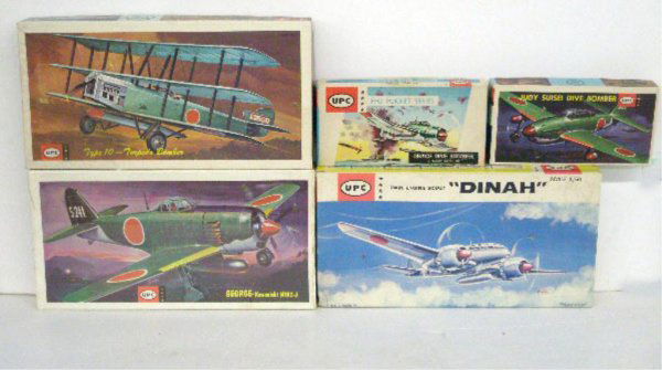 UPC Fighting War Place Model Kits: 1960's UPC 1/100, HO & 1/50 scale fighting war plane model kits, Judy Suiser Dive Bomber (1/100), Grace Dive Bomber (HO) Type-10 Torpedo Bomber, George Kawanishi N1KZ-J & Twin Engine Scout "Dinah"