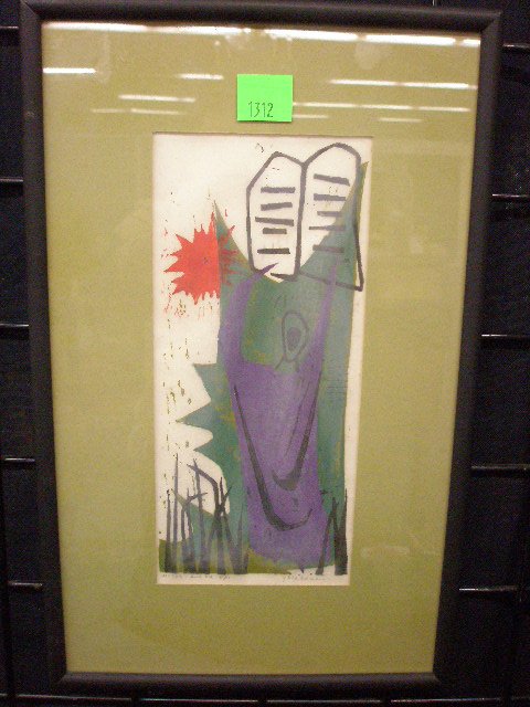 G. Blakeman, Serigraph: G. Blakeman, signed, serigraph [2nd ed.: 5/11}, "Moses". 11h x 5w=sheet (sight); 17h x 10 1/2w=frame
