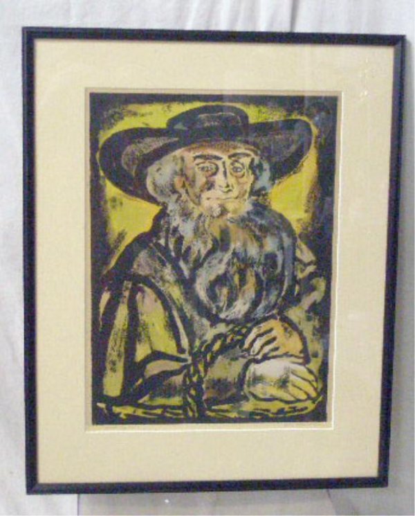 [3] Kiehl Newswanger woodblock prints: [3] Kiehl Newswanger, signed in graphite in margin, woodblock prints: "Samuel Stolzfus, Amish man"; "Amish Boy"; "Amish Egg Man". 12 1/4h x 9 1/4"w=sheet (sight) [Stolzfus; Amish boy] 18 1/2h x 14 1/2