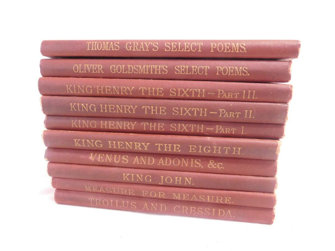 10 Vols. Shakespeare & Others: Ten Vols. Shakespeare and Others, all edited by William J. Rolfe, 1891 - 1892, Harper and Brothers, Franklin Square, Phila. including: Shakespeare - King Henry The Sixth (parts I - III), King Henry th