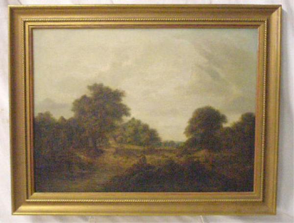 W[illiam] Collins, Oil on Canvas: W[illiam] Collins, signed, oil on canvas, English Country Landscape. 17h x 23w=image; 21 1/2h x 27 1/2=frame.