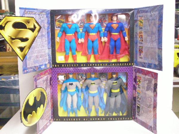 Kenner History of Batman & Superman Action Figure: 1996 Kenner FAO Schwartz The History of Batman & Superman Collection action figures w/boxes. CONDITION: Very good.