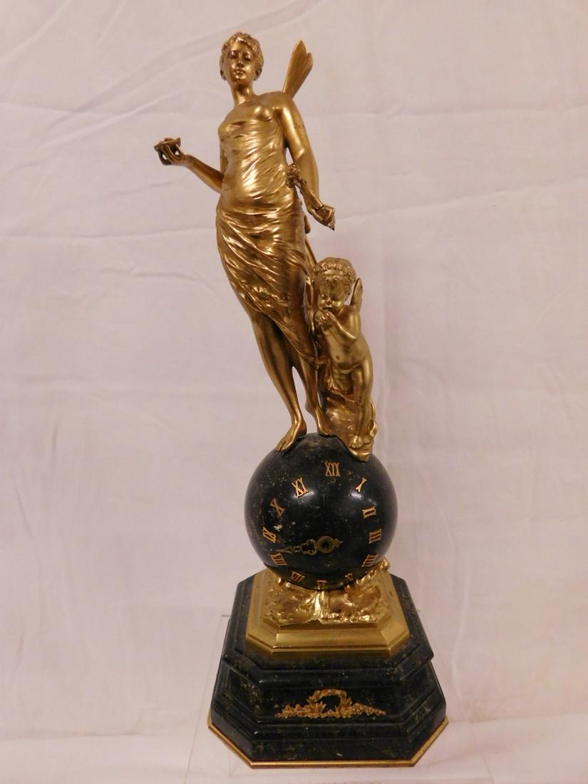 (Auguste Louis) Lalouette Bronze Figural Clock (1 of 6)