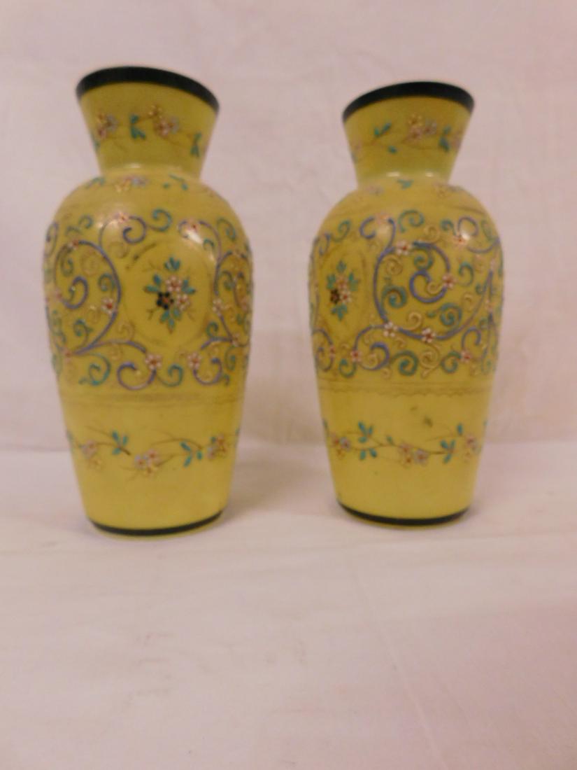 Pr Antique Bristol Glass Vases (1 of 6)