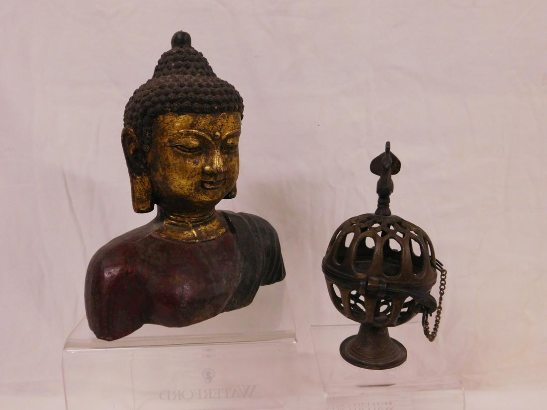 Indian Buddha Bust & Incense Lamp (1 of 7)