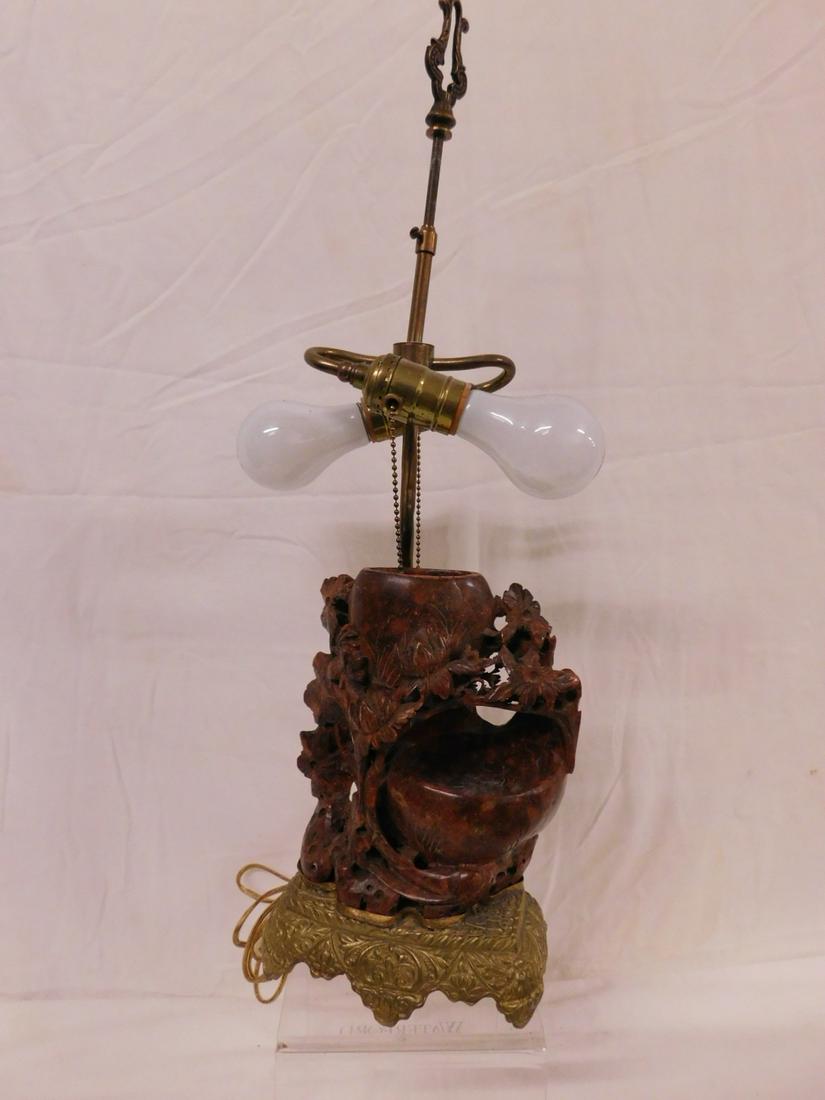 Chinese Soapstone Vase Lamp (1 of 9)