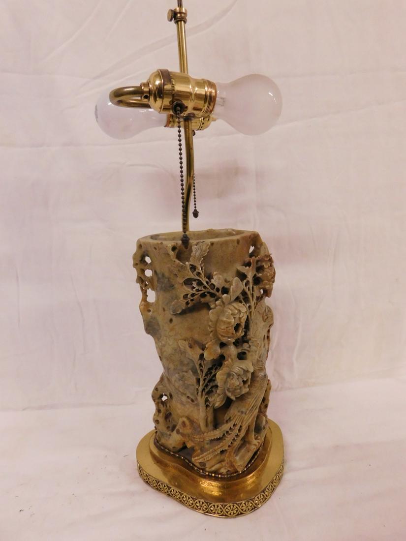 Chinese Soapstone Vase Lamp (1 of 8)