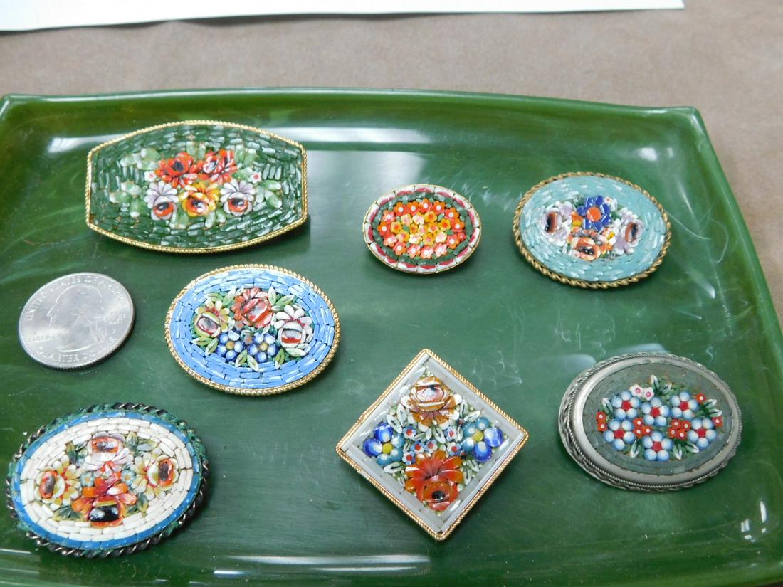 7 Pc Vintage Italian Mosaic Pins (1 of 1)