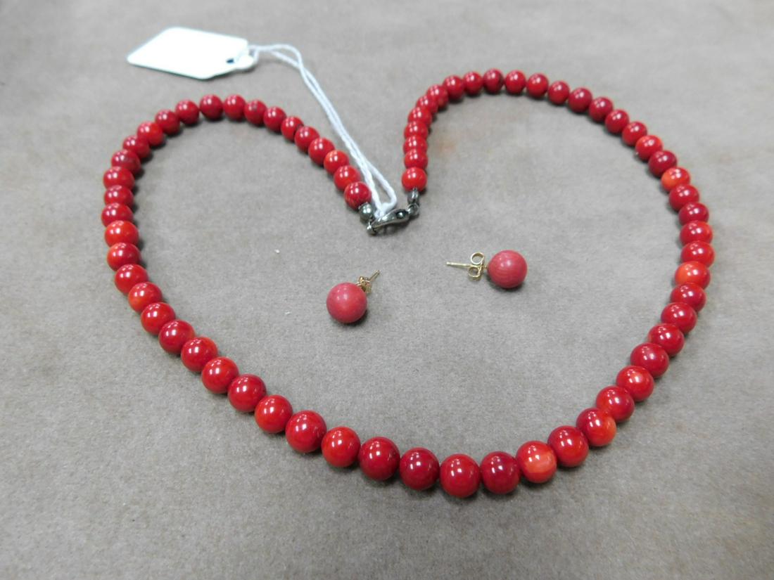 Red Coral Necklace & Earrings (1 of 1)