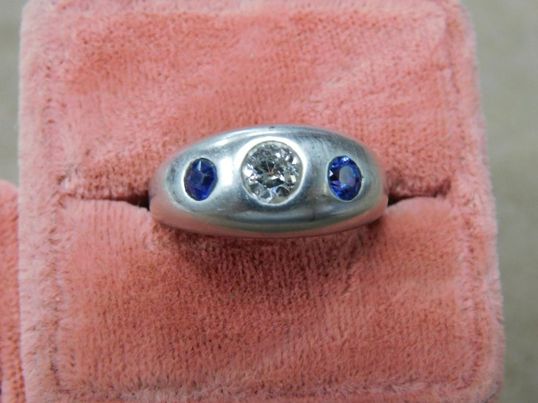 14K WG Diamond & Sapphire Ring (1 of 4)