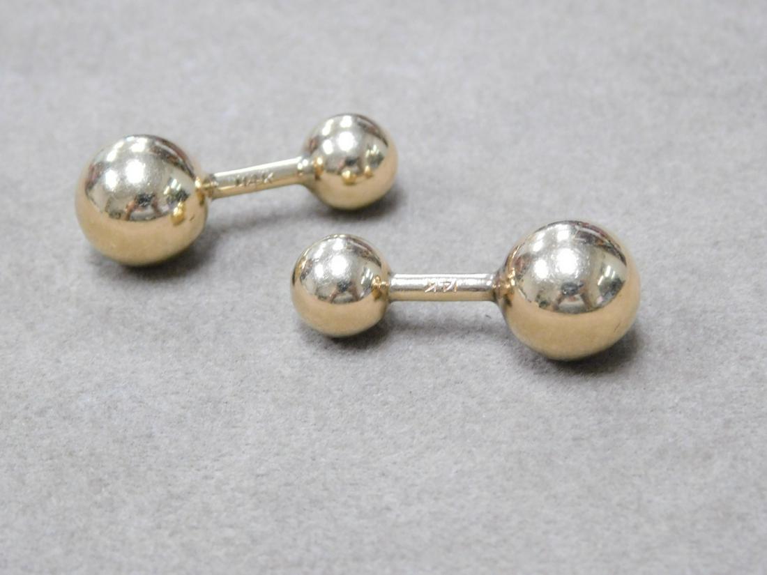 Pr 14k YG Dumbbell Cufflinks (1 of 2)