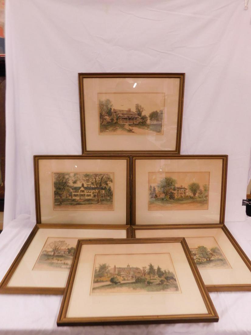 6 Framed Colored Etchings (1 of 17)