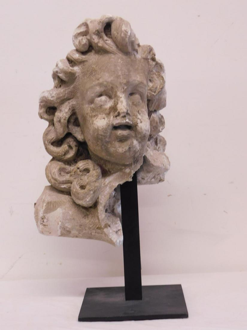 Antique Cherub Mask Sculpture Remnant (1 of 9)