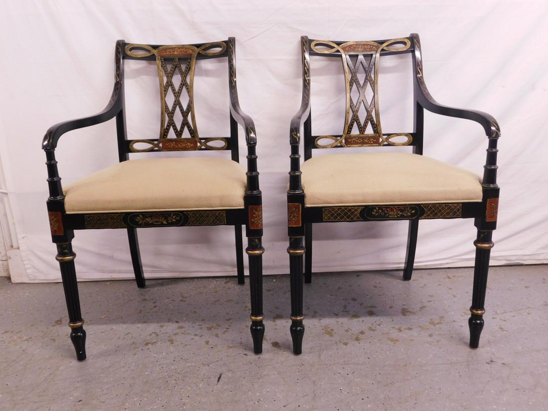 Pr Sheraton Style Arm Chairs (1 of 5)