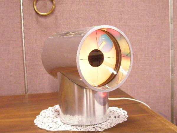 1960's Aurora Table Clock: Kirsch/Hamilton Associates, Inc. 8 1/4" chrome metal Aurora table clock, 1960's.
