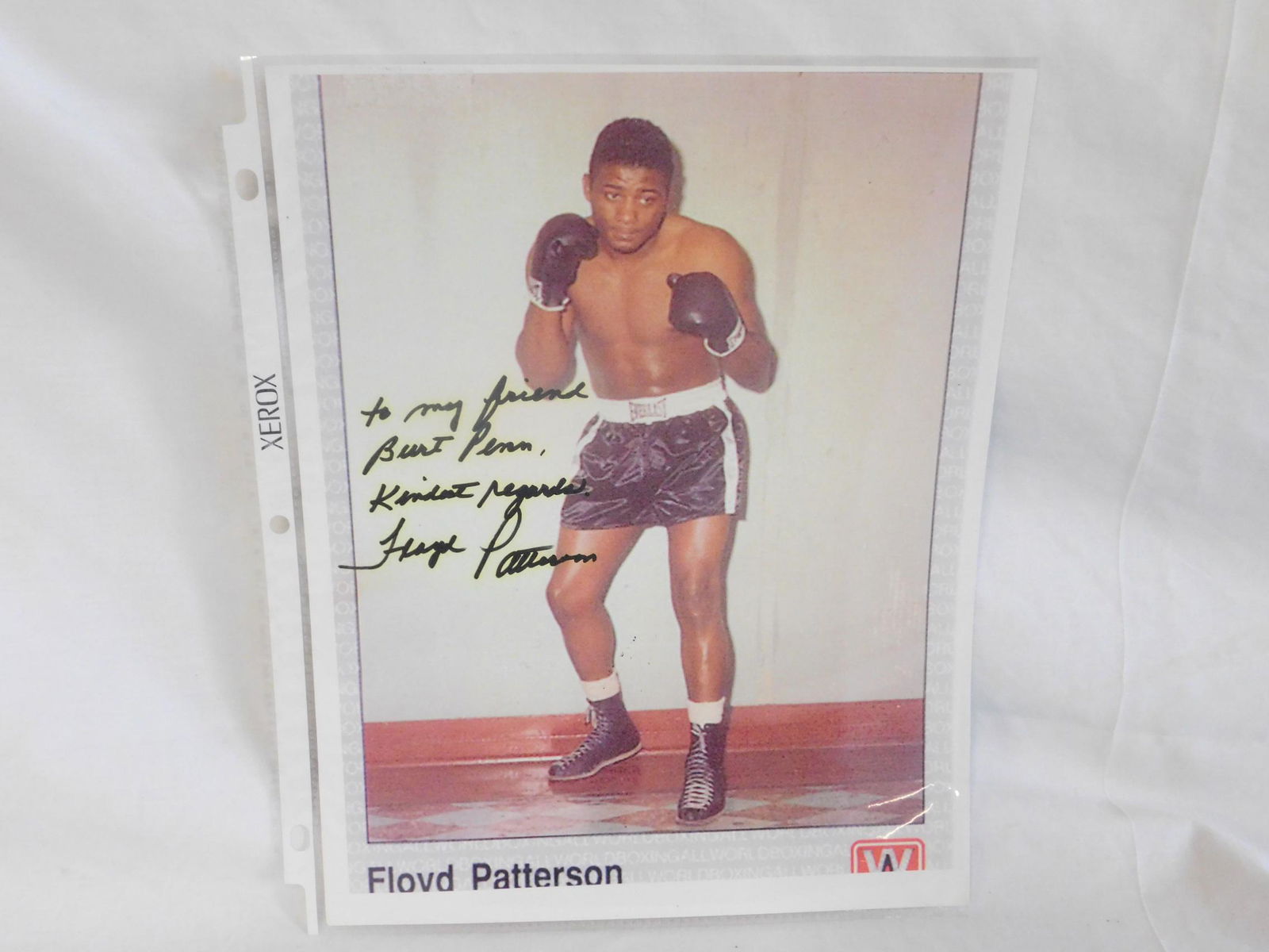 Floyd Patterson - Autographed Photocopy (1 of 2)