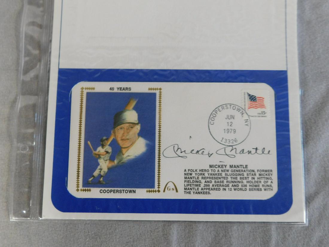Mickey Mantle Signed 1st Day Cover (1 of 3)