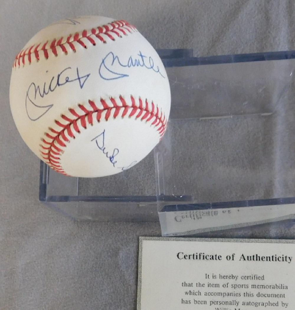 Mantle Snider Mays Signed Baseball (1 of 7)