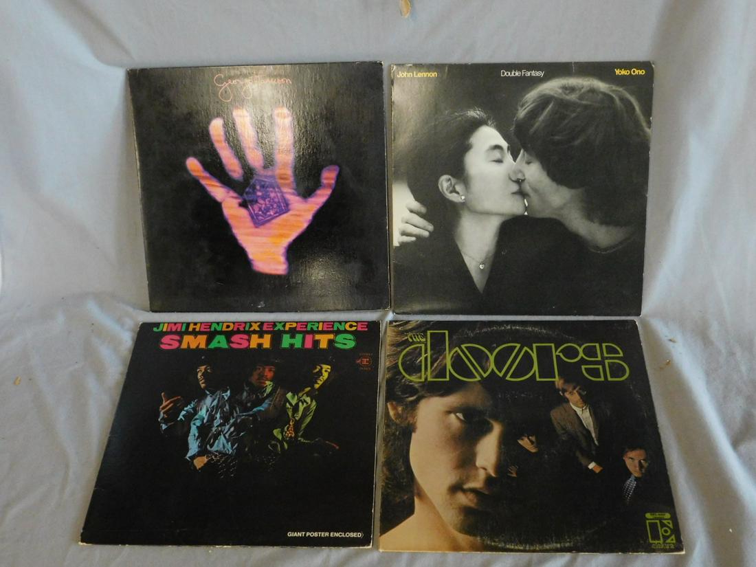 Hendrix Doors Harrison Lennon LP Albums: Hendrix Doors Harrison Lennon LP Albums, including: Jimi Hendrix Experience - Smash Hits (no poster), The Doors, EKL 4007 (mono), George Harrison - Living in the Material World (insert included) and J