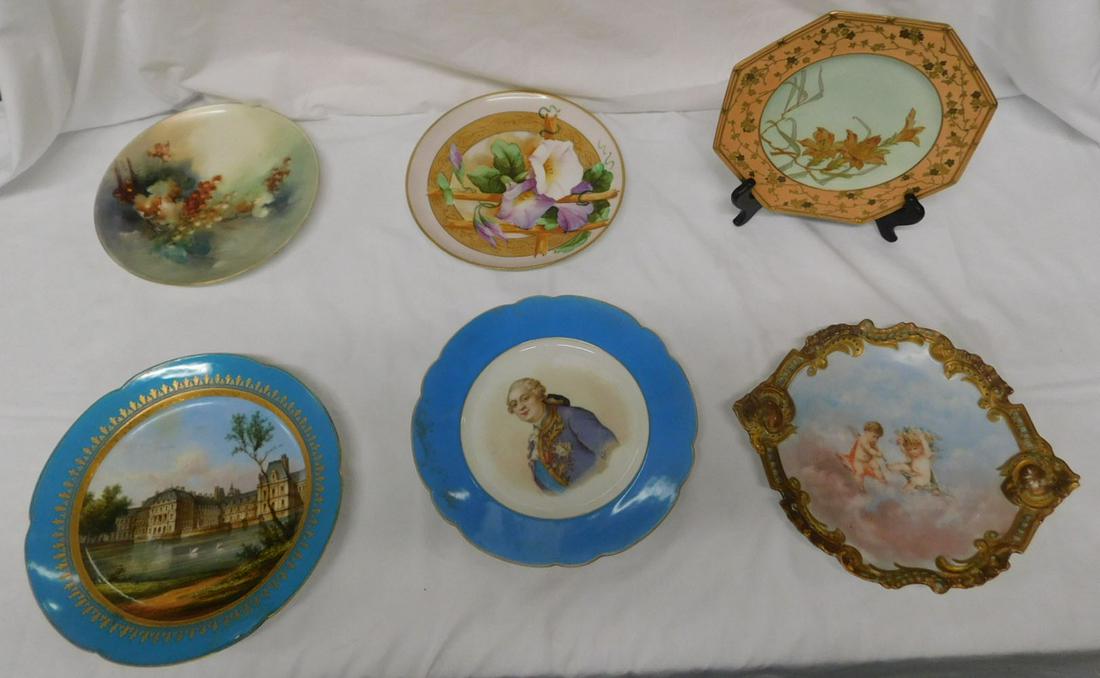 6 Antique Hand Painted Plates (1 of 7)