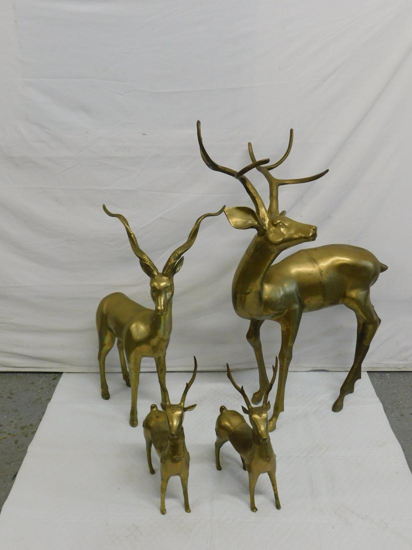 4 Large Brass Deer Sculptures (1 of 4)