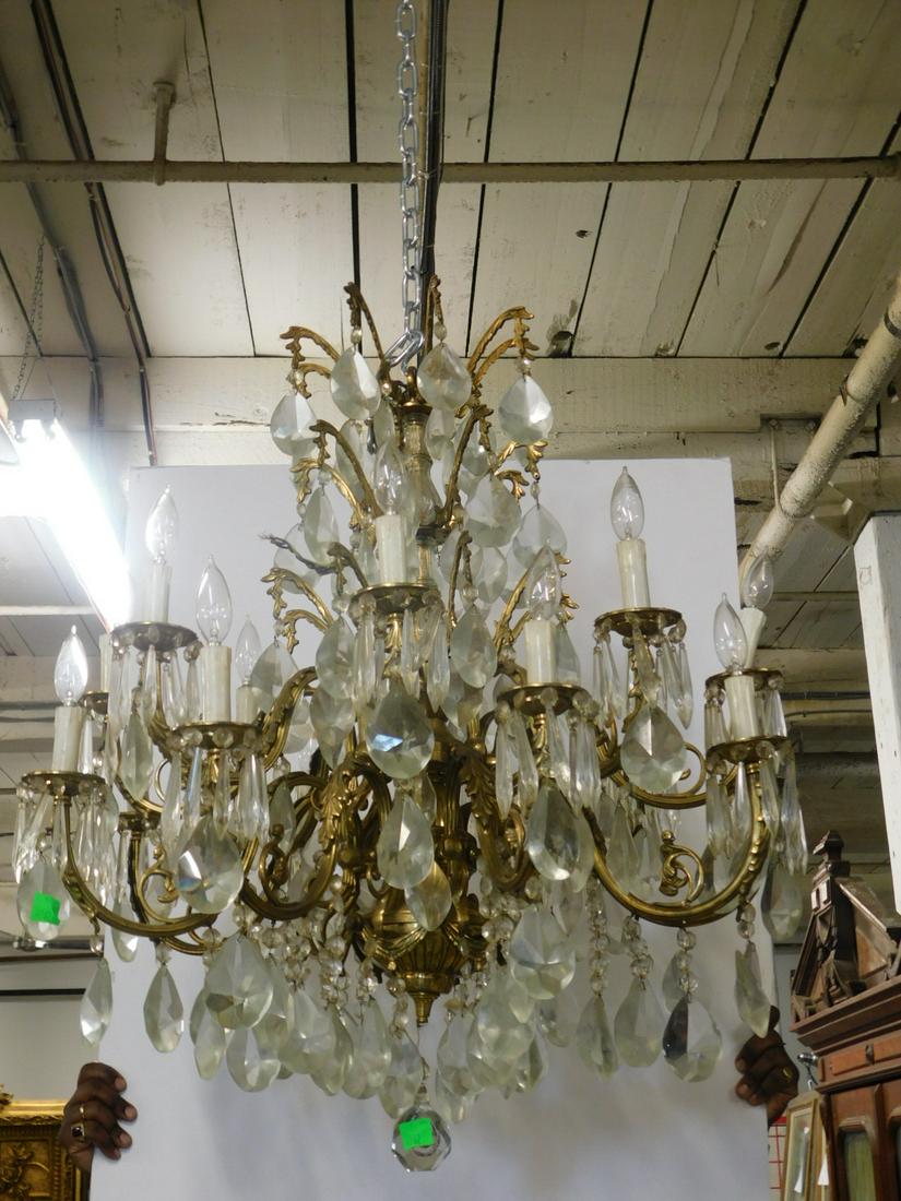 Crystal & Bronze Chandelier (1 of 6)