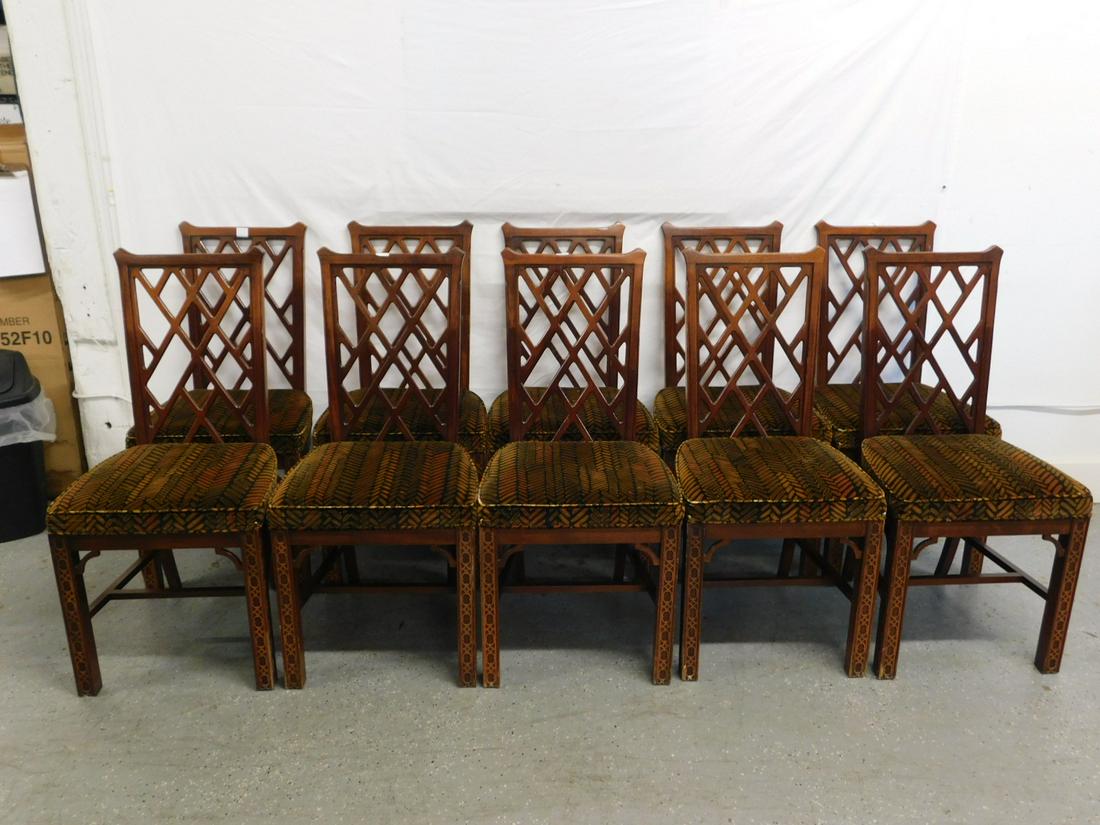 10 Chinese Chippendale Style Side Chairs (1 of 8)